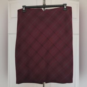 Express Plaid Maroon Skirt